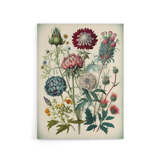 Vintage Ernst Haeckel Inspired Flowers Canvas Wall Art Print