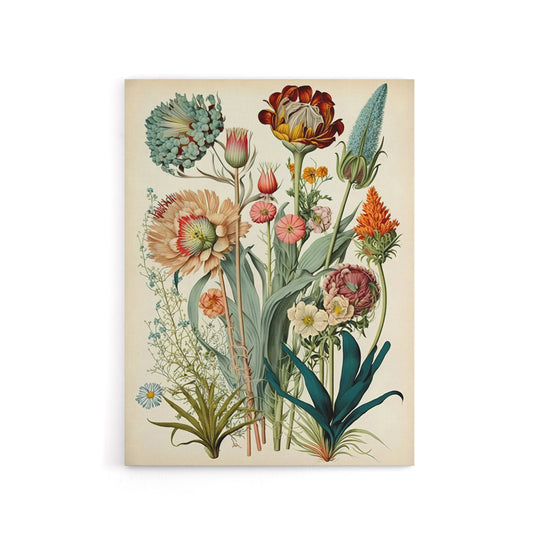 Ernst Haeckel Inspired Wildflowers Canvas Wall Art Print