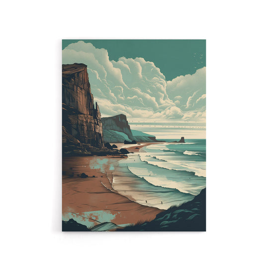 Cliff Bay Dramatic Coastal Landscape Canvas Wall Art Print