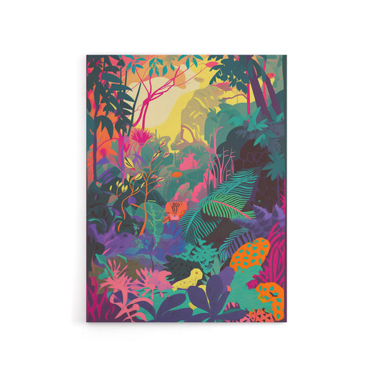 Vibrant Tropical Rainforest Sunrise Canvas Wall Art Print