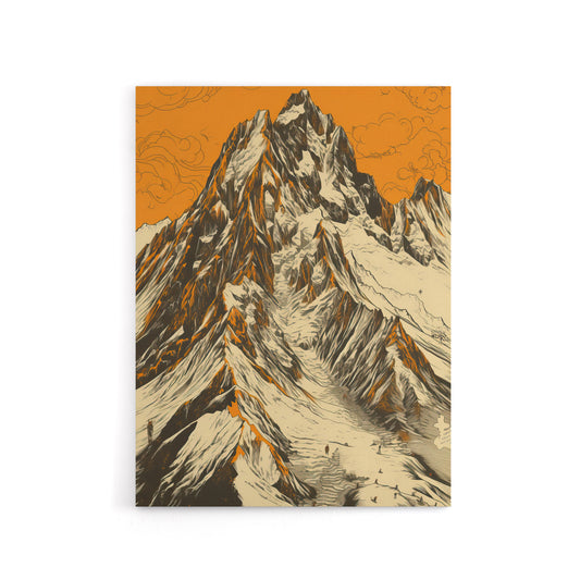 K2 Mountain Peak Summit Climbers Canvas Wall Art Print