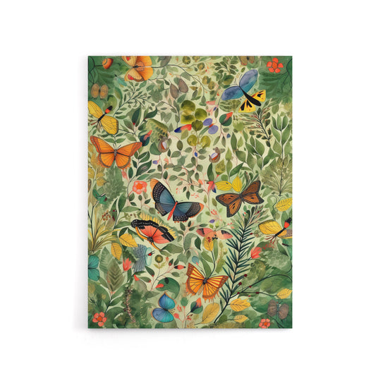 Butterflies In Spring Field Canvas Wall Art Print