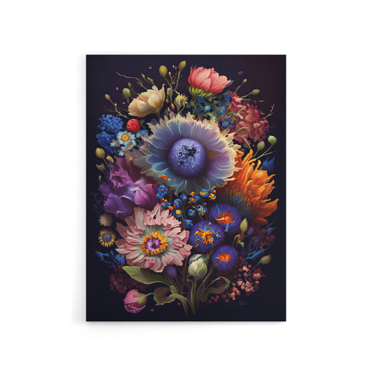 Flower Bouquet Floral Canvas Wall Art Print