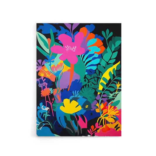 Vibrant Abstract Flowers Floral Canvas Wall Art Print