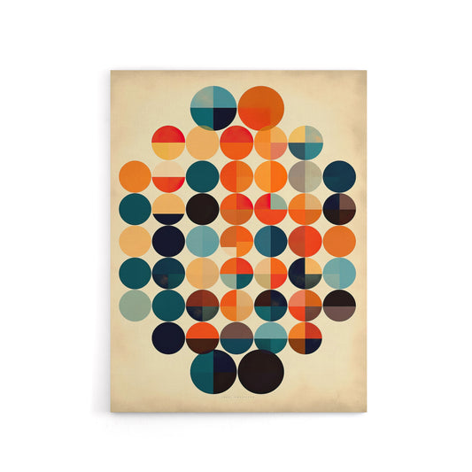Minimalist Circles Bauhaus Geometric Canvas Wall Art Print