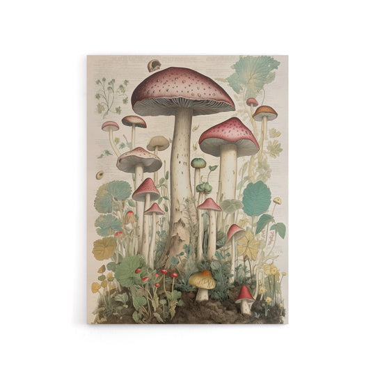 Mushroom Fungi Botanical Kitchen Decor Canvas Wall Art Print