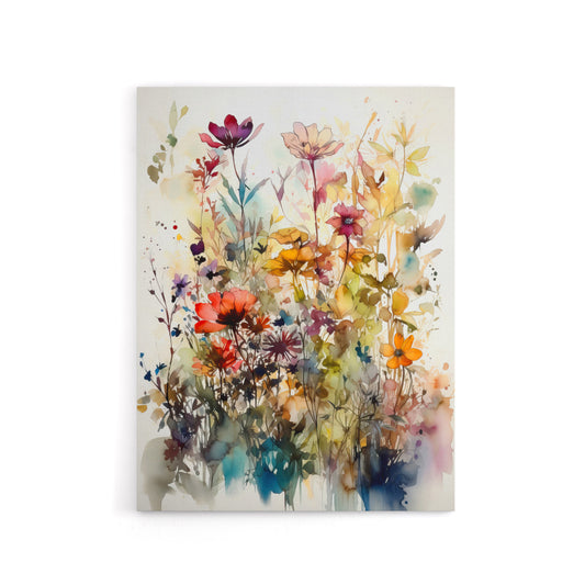 Spring Wildflowers Watercolour Canvas Wall Art Print