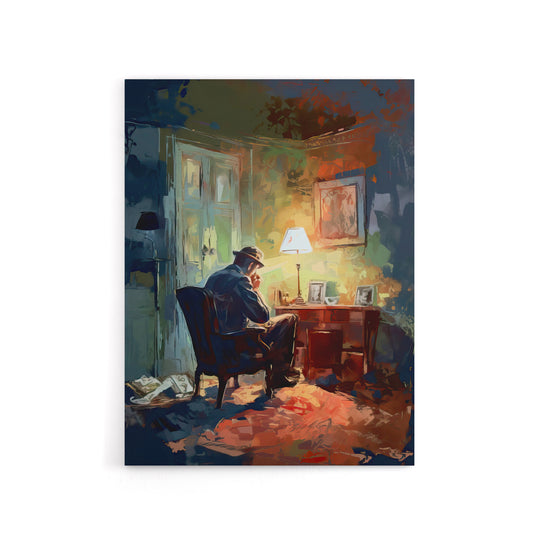 Private Detective In His Office Canvas Wall Art Print