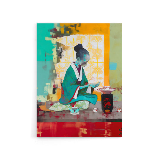 Japanese Tea Ceremony Scene Canvas Wall Art Print