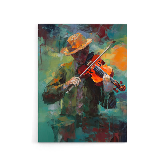 Violinist Musician Playing Violin Music Canvas Wall Art Print