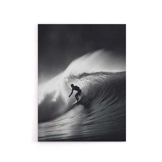 Surfer Riding A Big Wave Photograph Canvas Wall Art Print