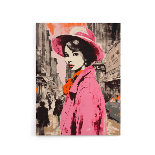 Woman Retro Fashion Vintage Advert Style Canvas Wall Art Print