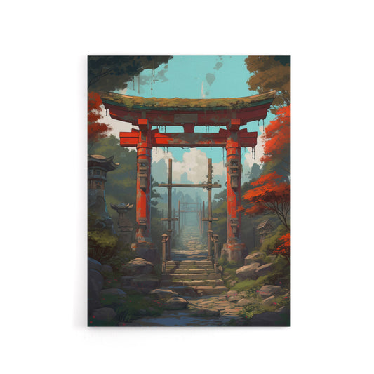 Japanese Torii Gate To Shinto Shrine Canvas Wall Art Print