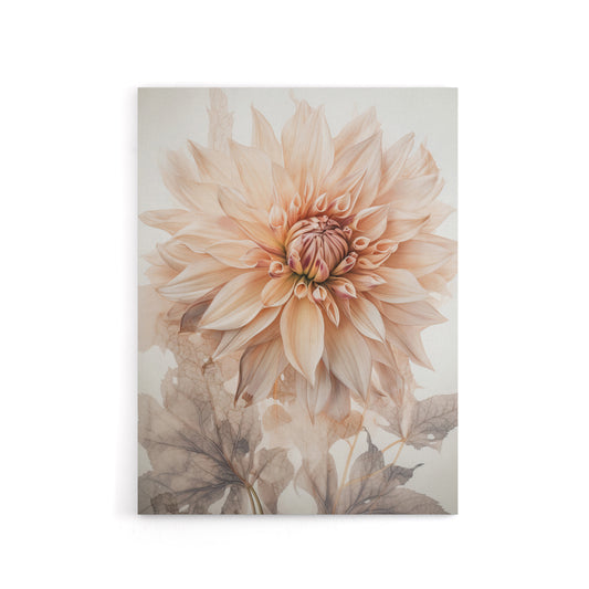 Elegant Dahlia Flower Floral Canvas Wall Art Print