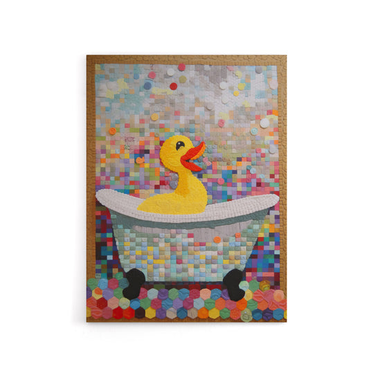 Rubber Duck Bath Time Bathroom Nursery Canvas Wall Art Print