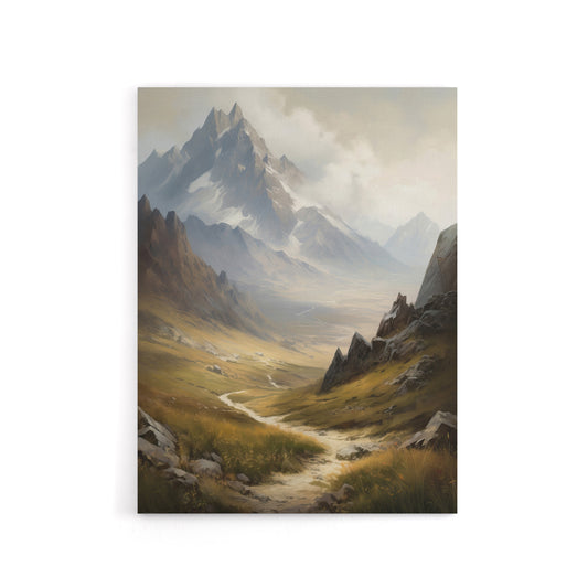 Alps Path Switzerland Mountain Landscape Canvas Wall Art Print