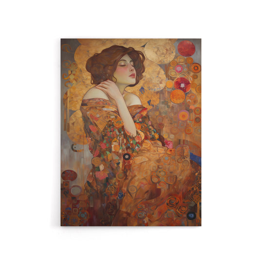 The Dreamer Klimt Inspired Woman Portrait Canvas Wall Art Print