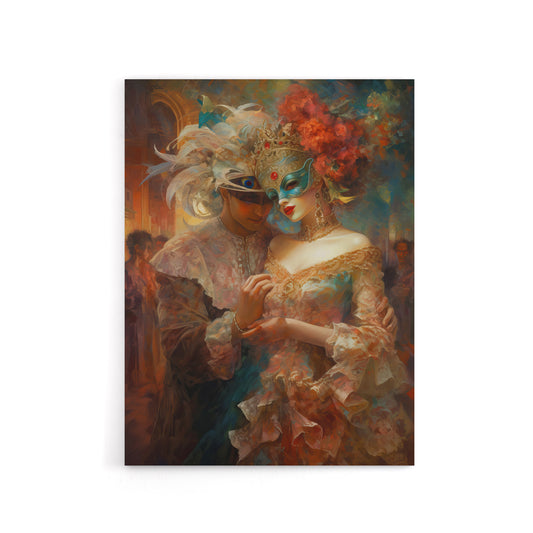 Venetian Masked Ball Romantic Canvas Wall Art Print