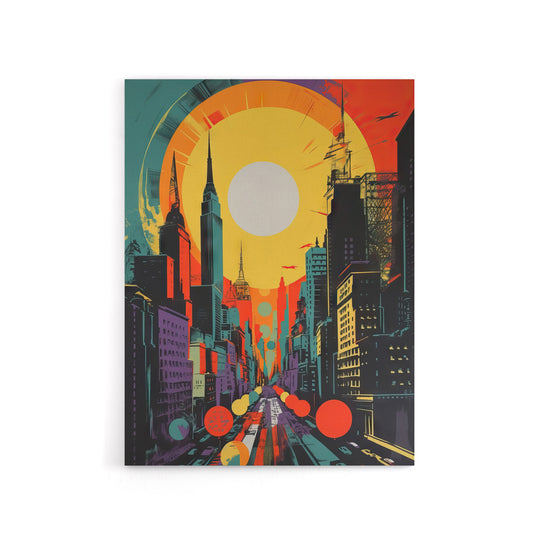 Wall Street New York Cityscape Sunrise Canvas Wall Art Print