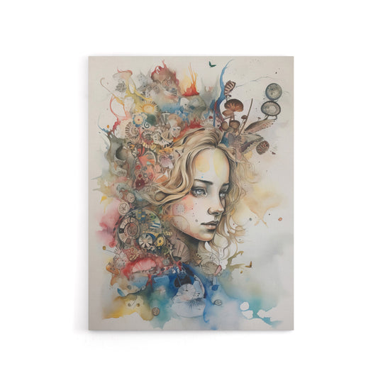 Alice Portrait in Wonderland Canvas Wall Art Print