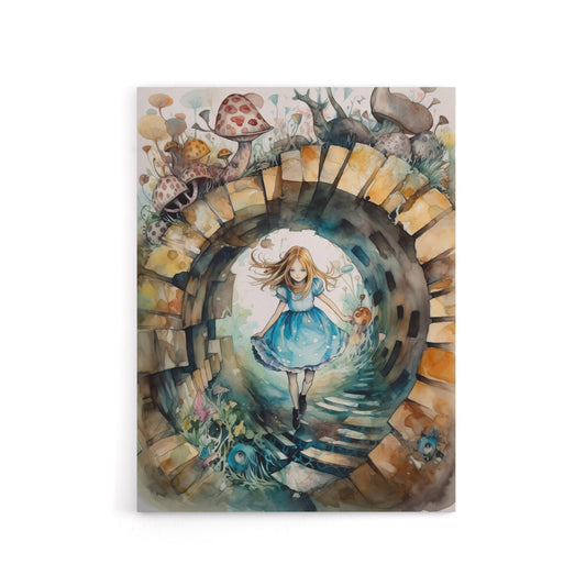 Alice In Wonderland Watercolour Canvas Wall Art Print