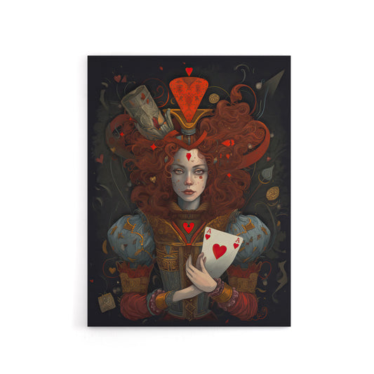 Wonderland Queen Of Hearts Portrait Canvas Wall Art Print