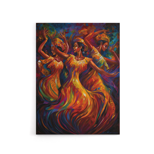 Latino Salsa Music Dance Colourful Canvas Abstract Wall Art