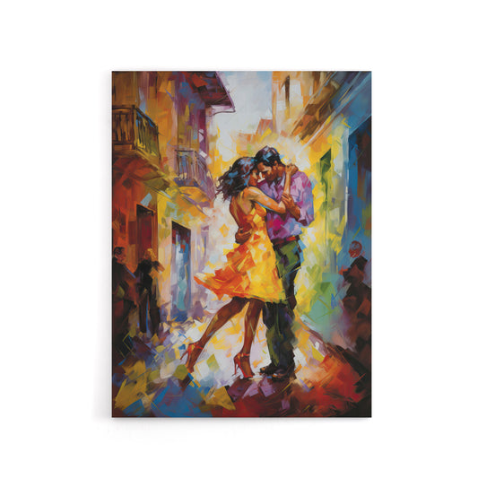 Salsa Latin Street Dance Colourful Canvas Wall Art Print