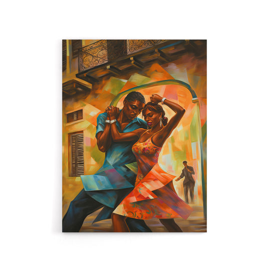 Salsa Cuban Street Dance Colourful Canvas Wall Art Print