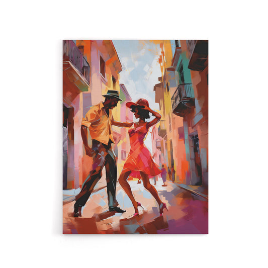 Salsa Street Dance Mambo Colourful Canvas Wall Art Print