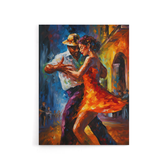 Salsa Street Dance Colourful Dancing Canvas Wall Art Print