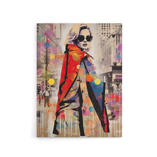 New York Fashion Advert Pop Collage Canvas Wall Art Print