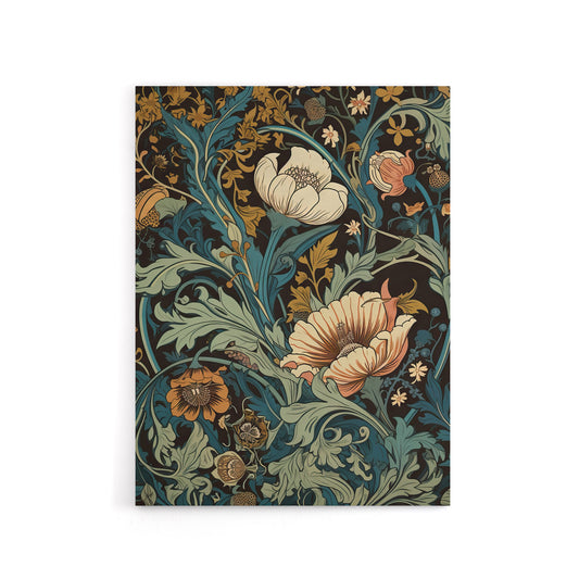 Flowers And Leaves Art Nouveau Canvas Wall Art Print