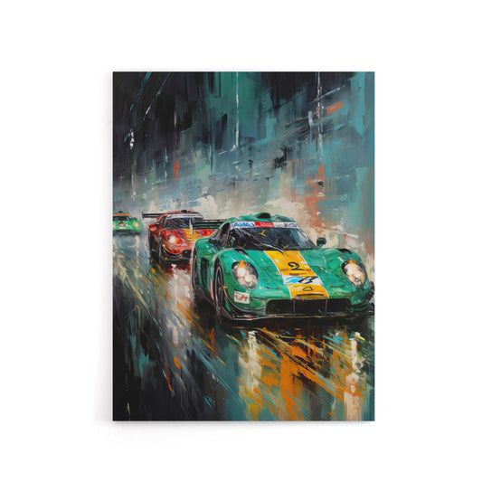Sports Car Racing Motorsport Race Canvas Wall Art Print