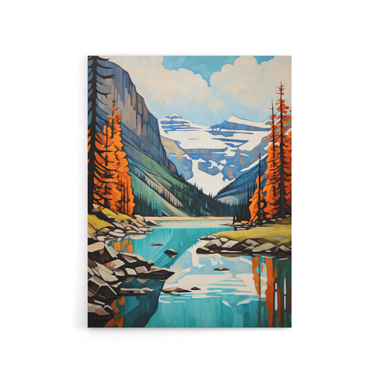 Lake Louise Banff in Autumn Canada Canvas Wall Art Print