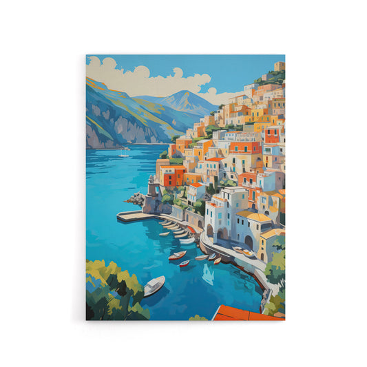 Amalfi Coast Italy Coastal Landscape Canvas Wall Art Print