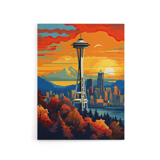 Seattle Washington Space Needle Canvas Wall Art Print