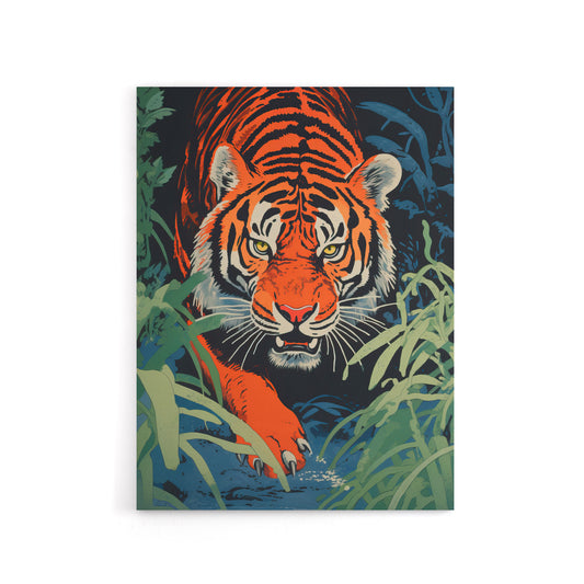 Jungle Tiger Prowling Stalking Animal Canvas Wall Art Print