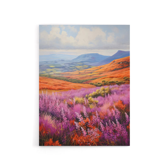 Heather Fields in Scotland Landscape Canvas Wall Art Print