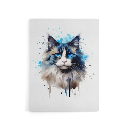 Ragdoll Cat Lovers Pet Portrait Canvas Wall Art Print