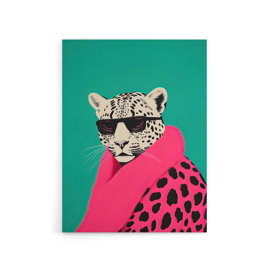 Fashion Cheetah Vibrant Hot Pink Canvas Wall Art Print