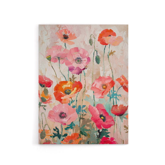 Poppy Flowers Floral Canvas Wall Art Print