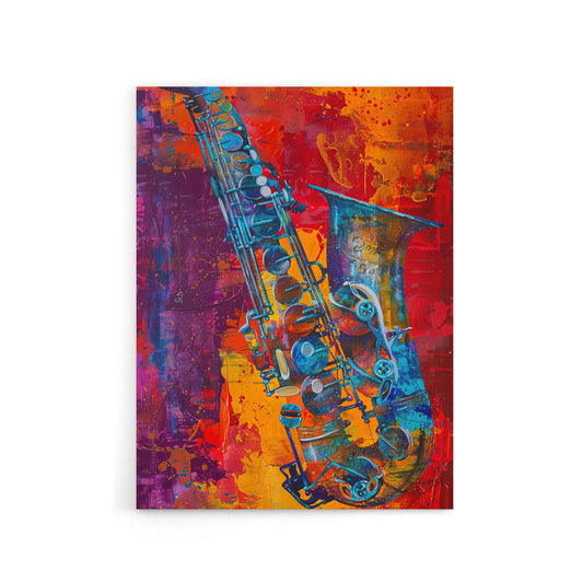 Acid Jazz Music Saxophone Canvas Abstract Wall Art