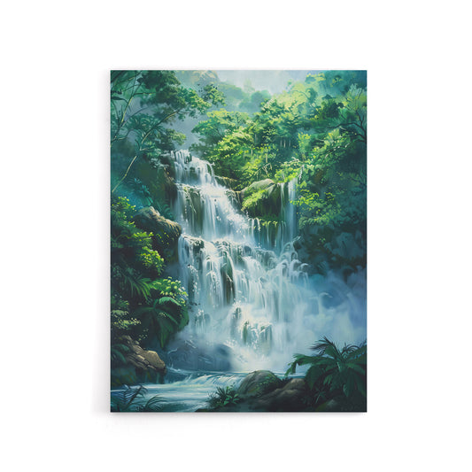 Jungle Waterfall Amazon Rainforest Canvas Wall Art Print