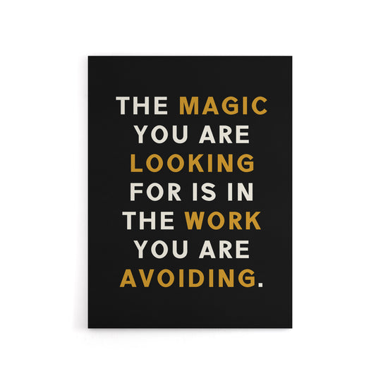 Quote Looking For Magic Work Motivational Canvas Wall Art Print