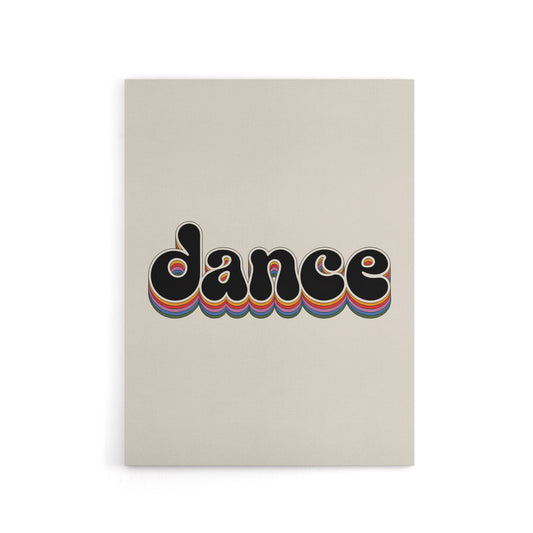 Dance Funky Rainbow Retro Font Typography Word Canvas Wall Art Print