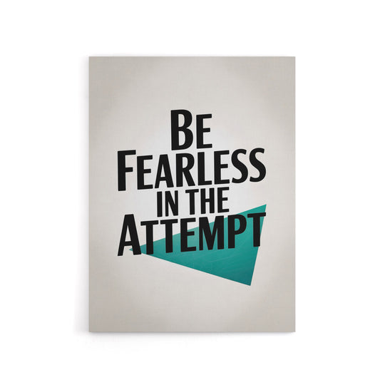 Be Fearless In The Attempt Midcentury Typography Canvas Wall Art Print