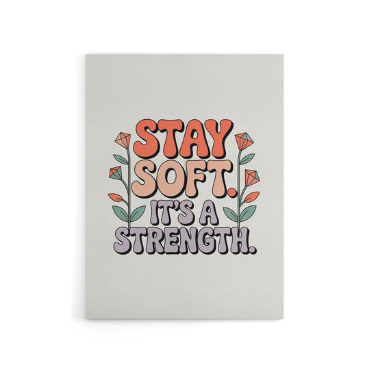 Stay Strong It's A Strength Retro Floral Canvas Wall Art Print
