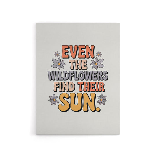 Even Wildflowers Find Their Sun Retro Floral Canvas Wall Art Print