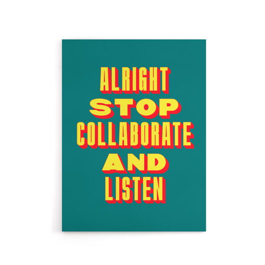 Alright Stop Collaborate Listen Retro Fun Bold Canvas Wall Art Print